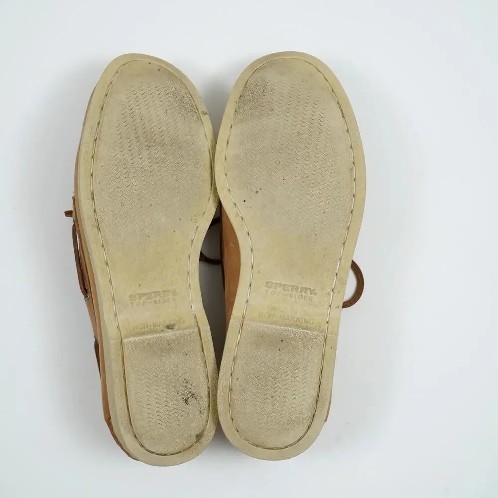 Sperry Authentic Original 2-Eye Boat Shoes Men's 10.5 Leather Tan Deck Shoes